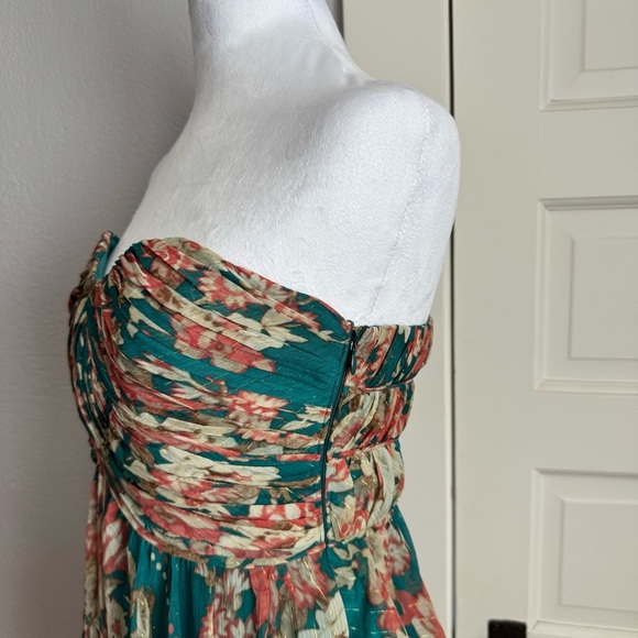 Pearl by Georgina Chapman Strapless Floral Handkerchief Hem Dress - Picture 9 of 14